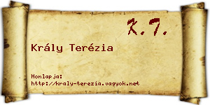 Krály Terézia névjegykártya